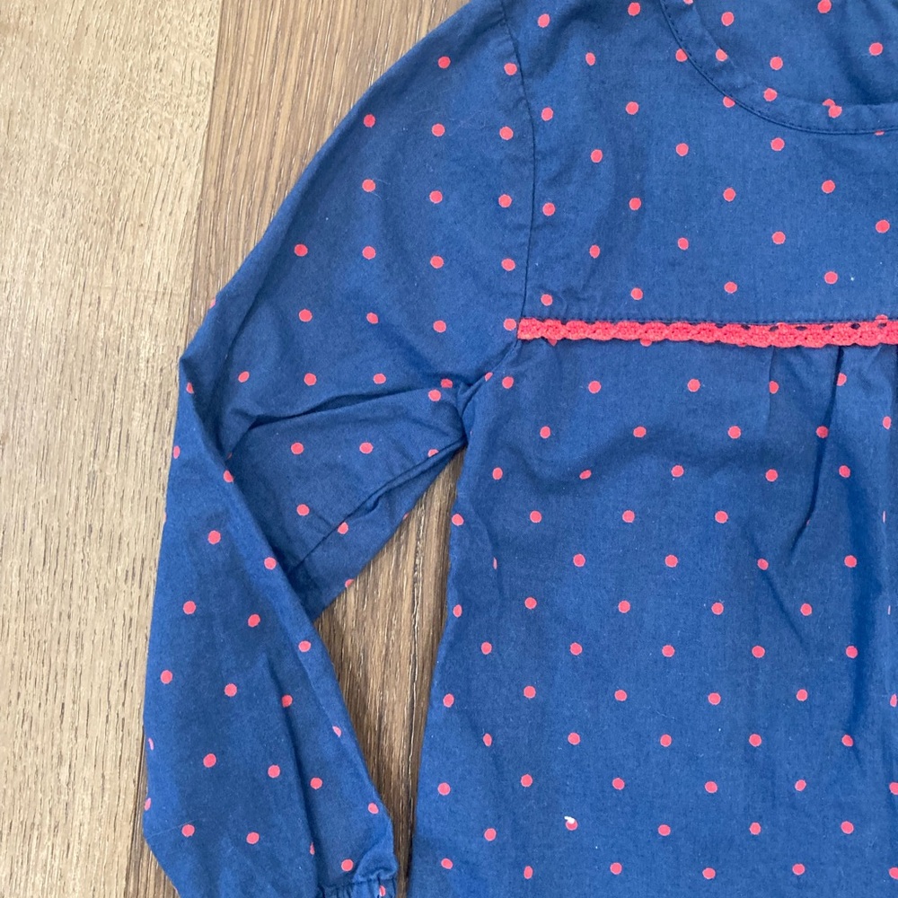 Beebay Blue & Red Polkadot Long Sleeve Shirt Football Basketball Baseball 18-24m - Picture 3 of 10